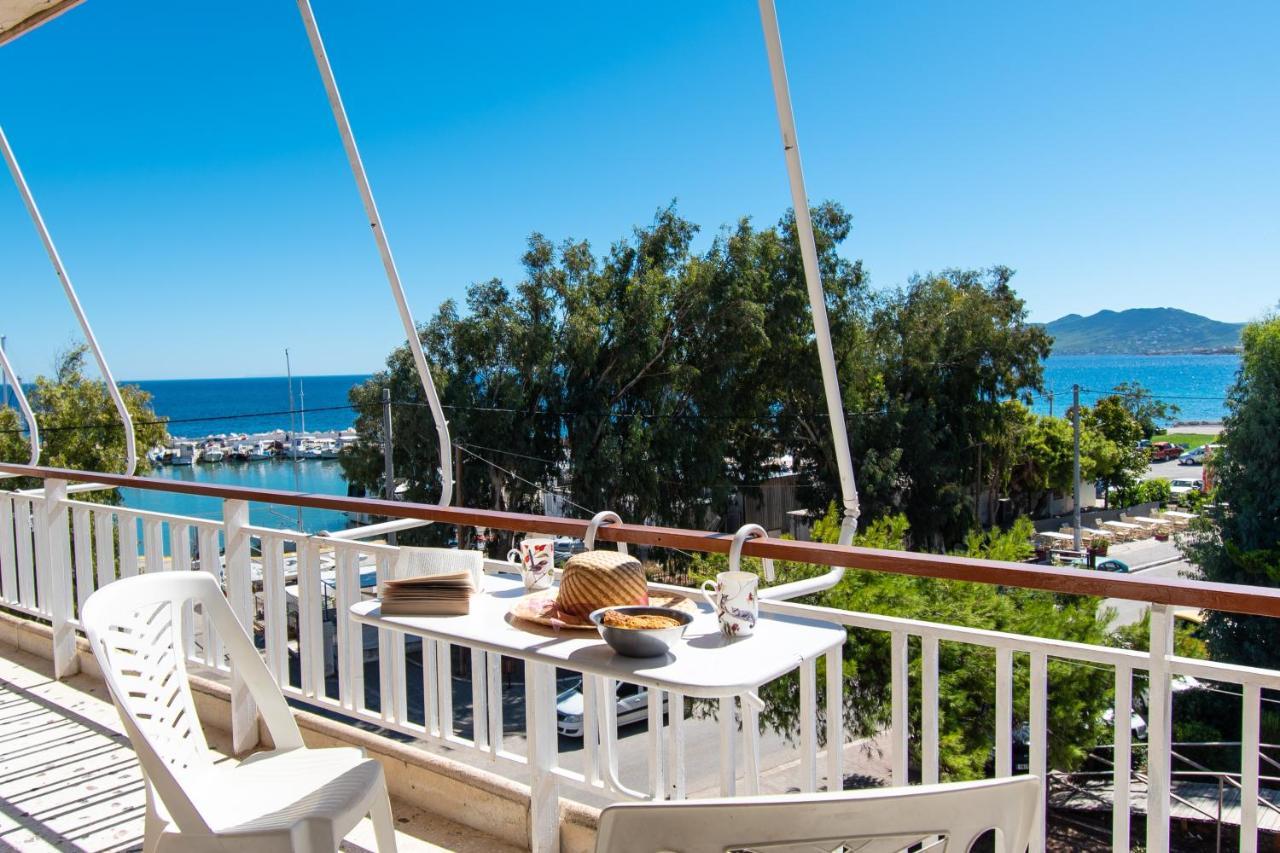 Lavish & Spacious Apt With Stunning Seaview, 10 Min Ath Airport Artemida  Bagian luar foto